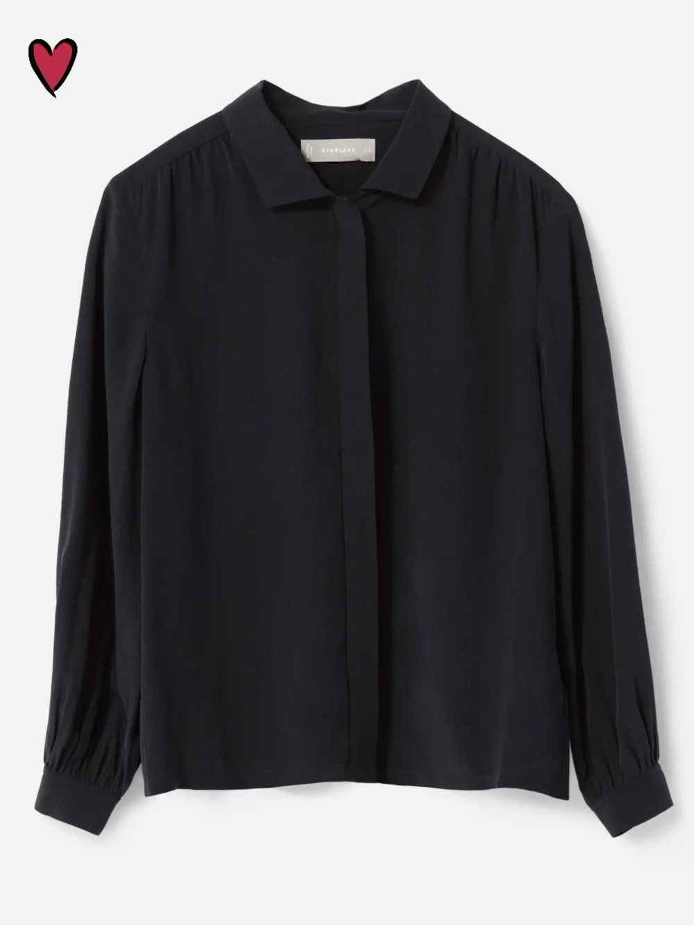 Everlane Black Long-Sleeve Button-Front Shirt